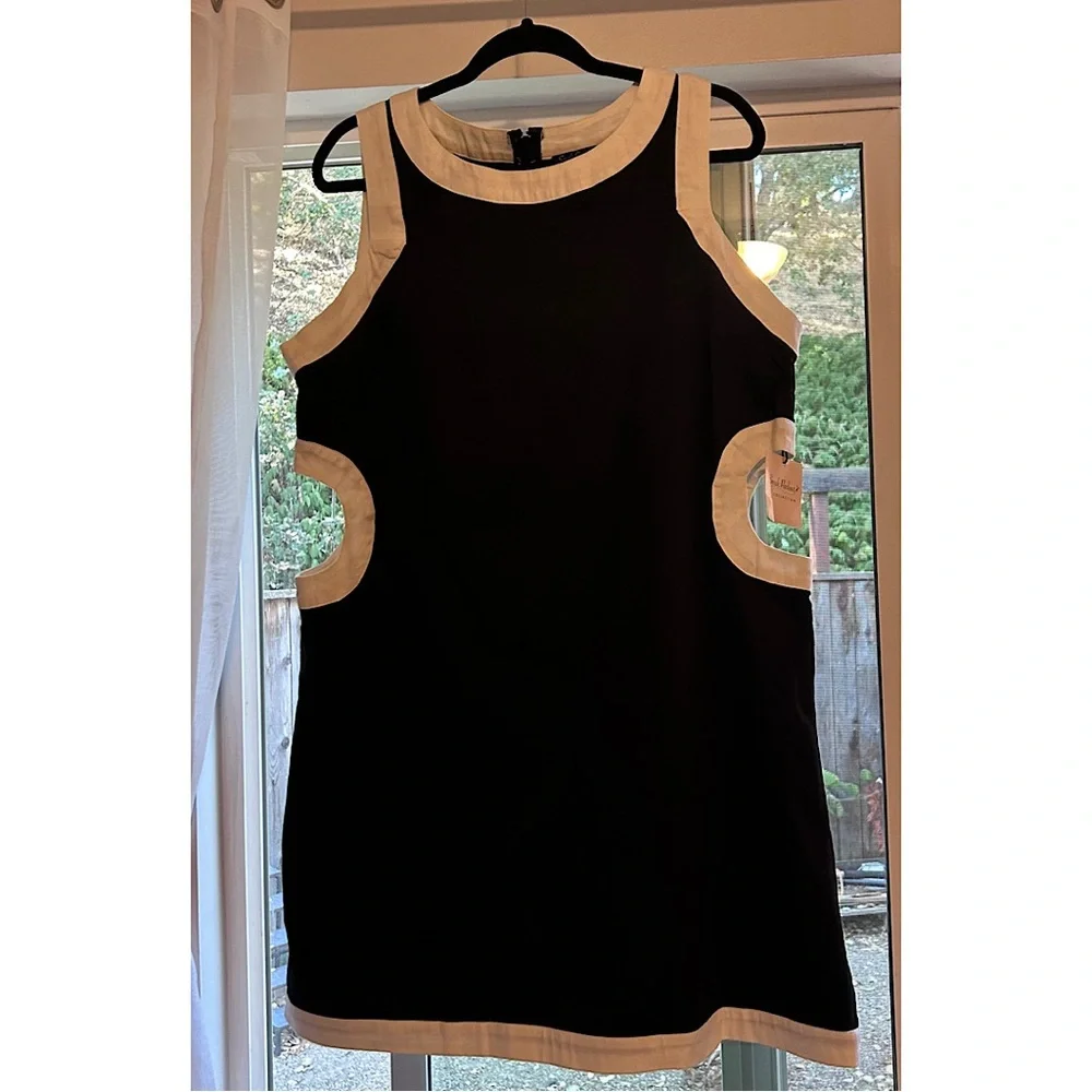 NWT-Sz 1X-Smak Parlour 1960’s black & white cutout cotton shift dress 🖤🤍🖤 - Picture 2 of 9
